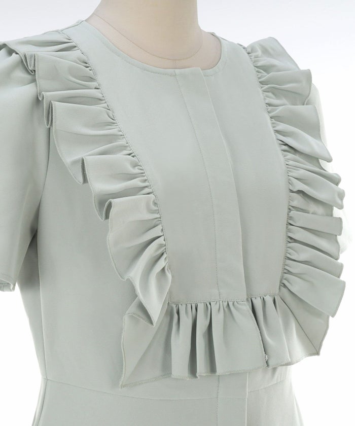 ワンピース レディース かわいい きれいめ 大人 オフィス 赤 春夏秋 フィット&フレア 半袖 上品 膝丈 ジョイントスペース