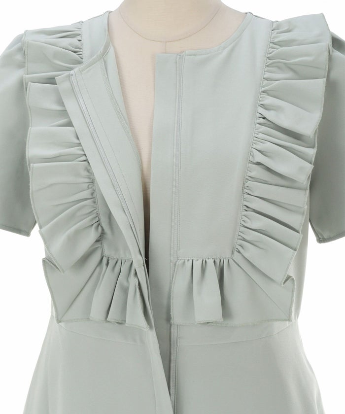 ワンピース レディース かわいい きれいめ 大人 オフィス 赤 春夏秋 フィット&フレア 半袖 上品 膝丈 ジョイントスペース