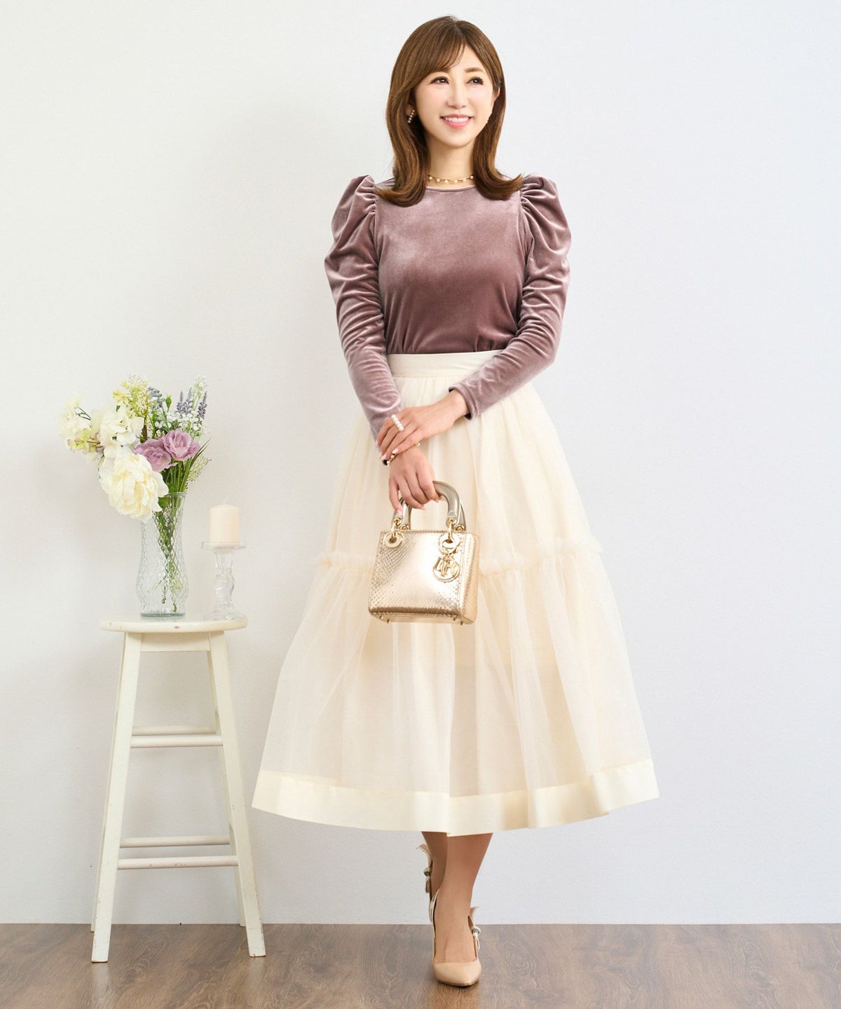 トップス レディース 長袖 ベロア オフィス きれいめ 上品 かわいい 黒 ピンク 秋冬 大人 ジョイントスペース