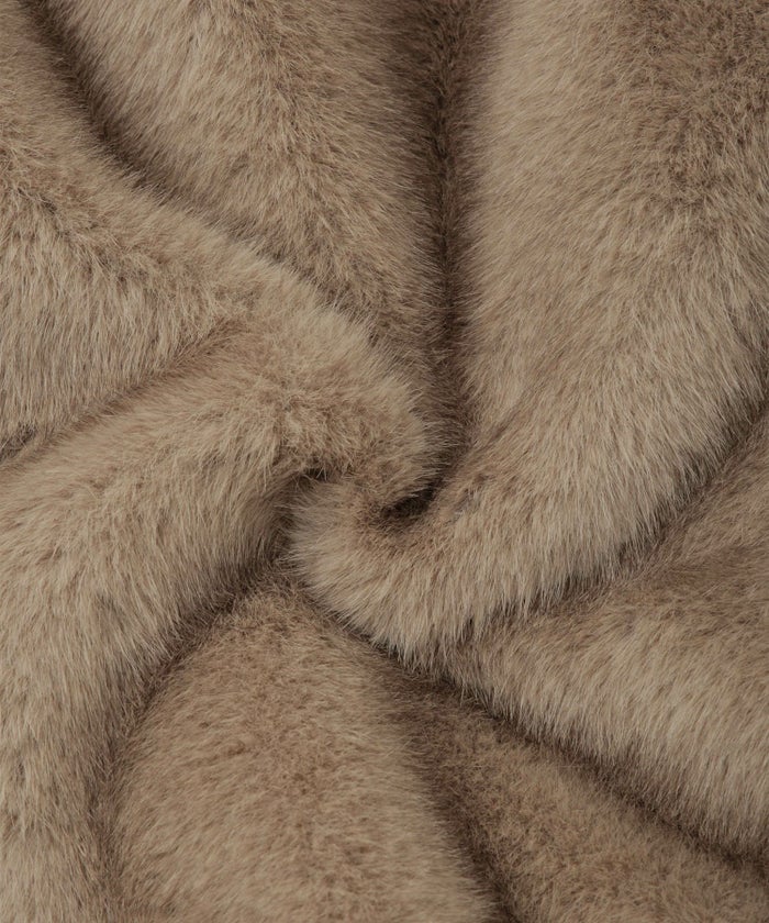 レディース  ジレ ファー フェイクファー ジャケット アウター 秋 冬 きれいめ ライトグレー/キャメル/M/ノースリーブ