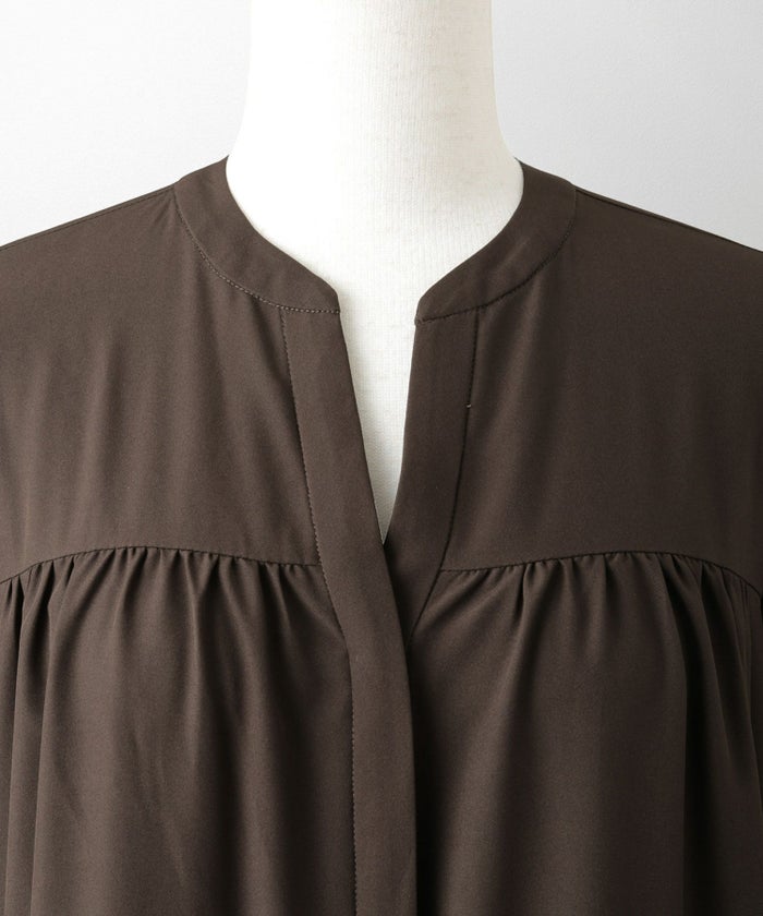 レディース 春 秋 冬 ティアードワンピース ロングワンピース マキシ丈 きれいめ 洗える ブラウン/ブラック/S/M/長袖