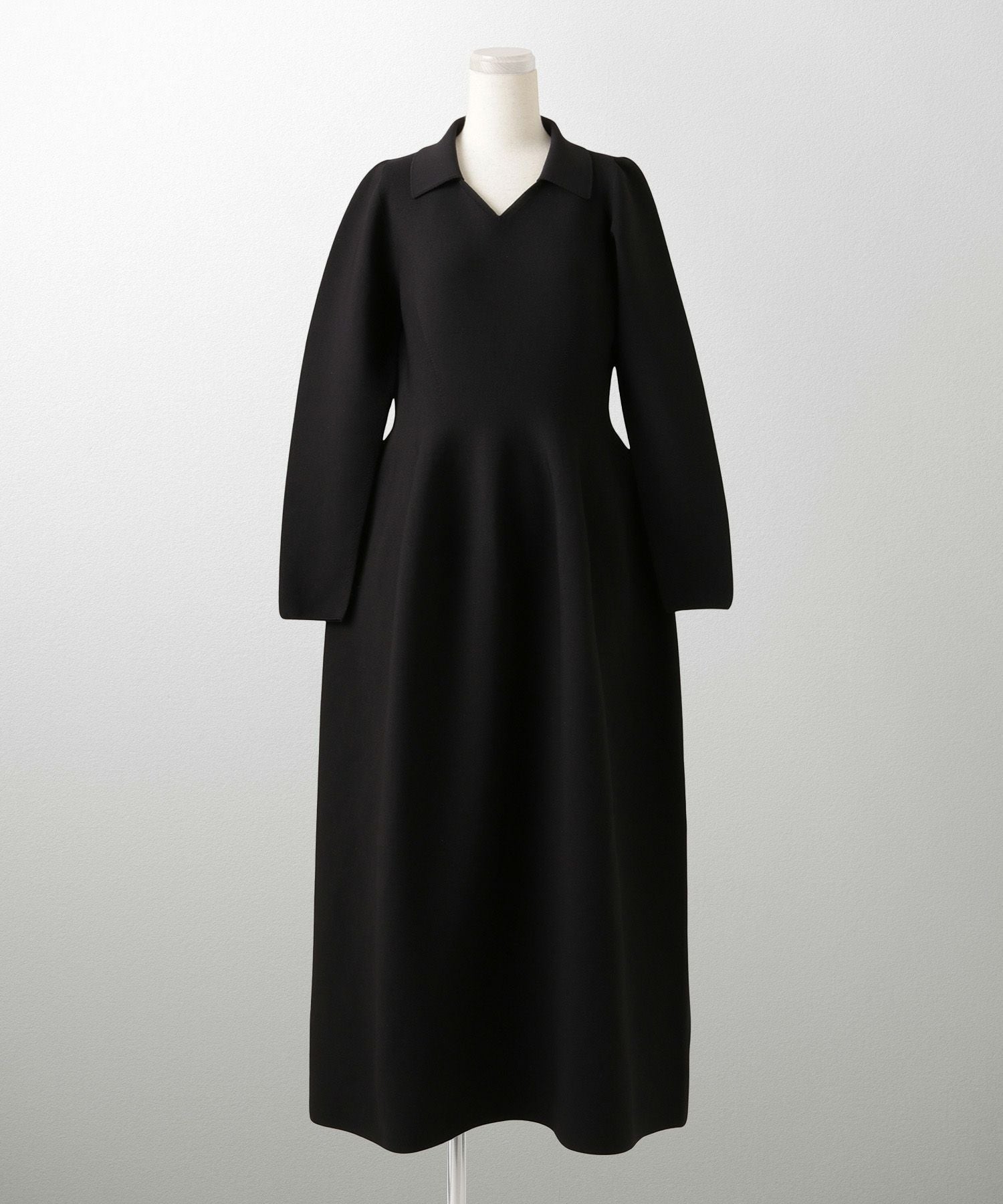 TIME-SALE オープンカラー ホールガーメント ニット ワンピース HUIT