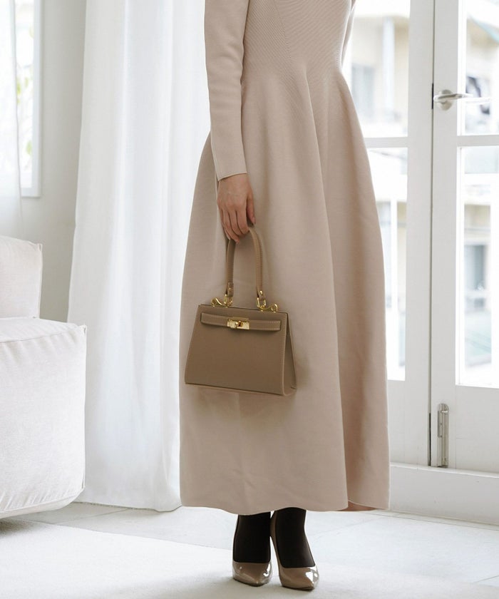 オープンカラー ホールガーメント ニット ワンピース レディース 春 秋 冬 ロング丈 マキシ丈 長袖 Vネック サックス/ベージュ/ブラック/S/M