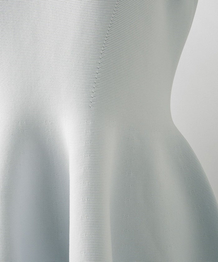 オープンカラー ホールガーメント ニット ワンピース レディース 春 秋 冬 ロング丈 マキシ丈 長袖 Vネック サックス/ベージュ/ブラック/S/M