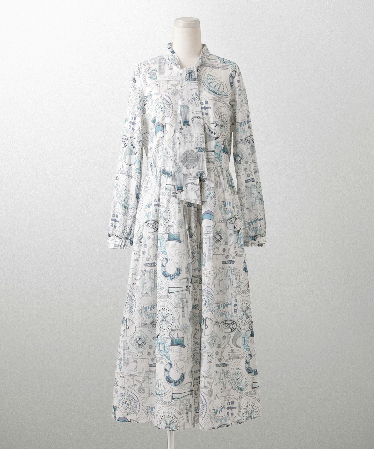 TIME-SALE ボウタイ ワンピース Made with Liberty Fabric HUIT 全4色