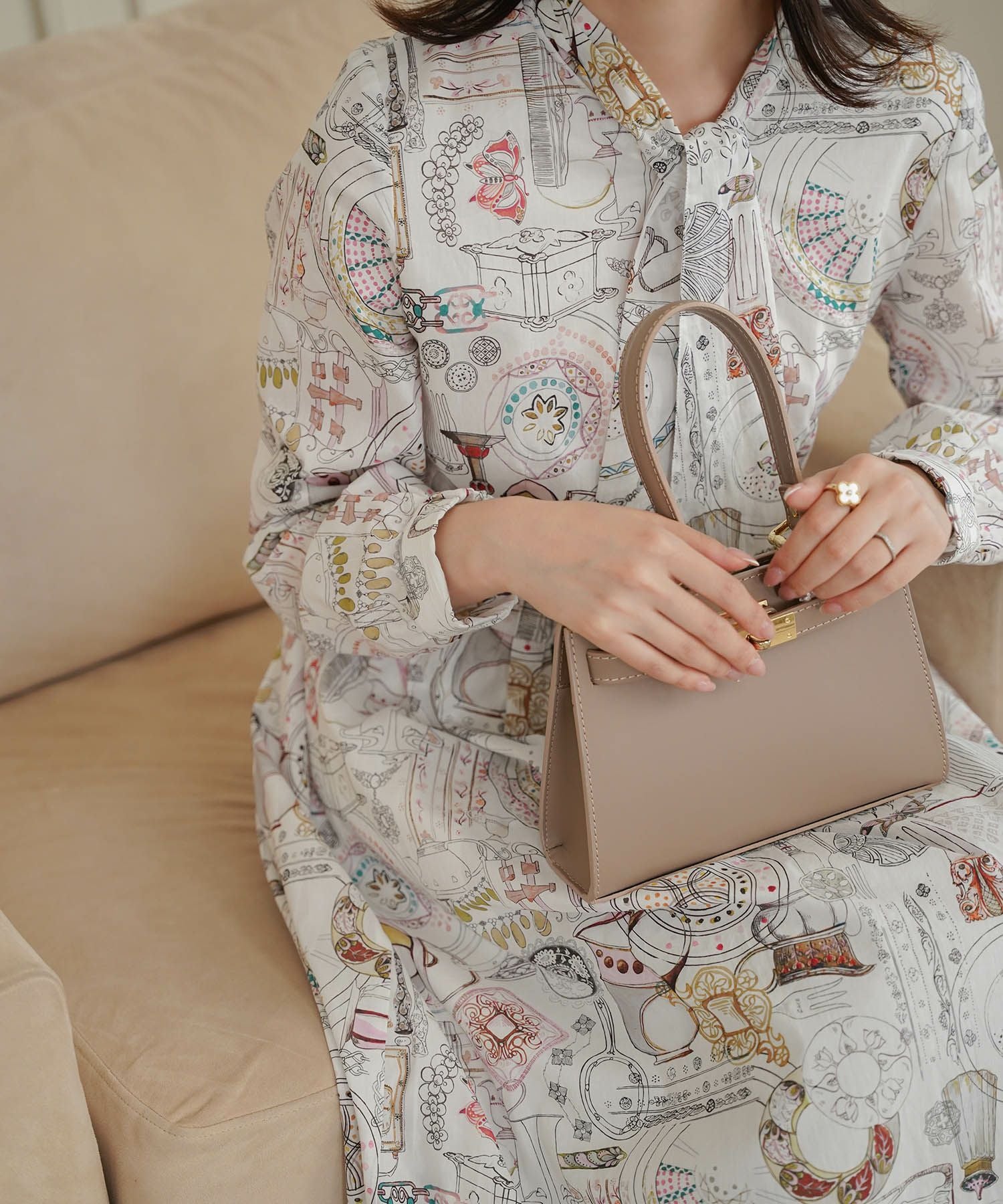 ボウタイ ワンピース Made with Liberty Fabric HUIT 全4色｜hit331