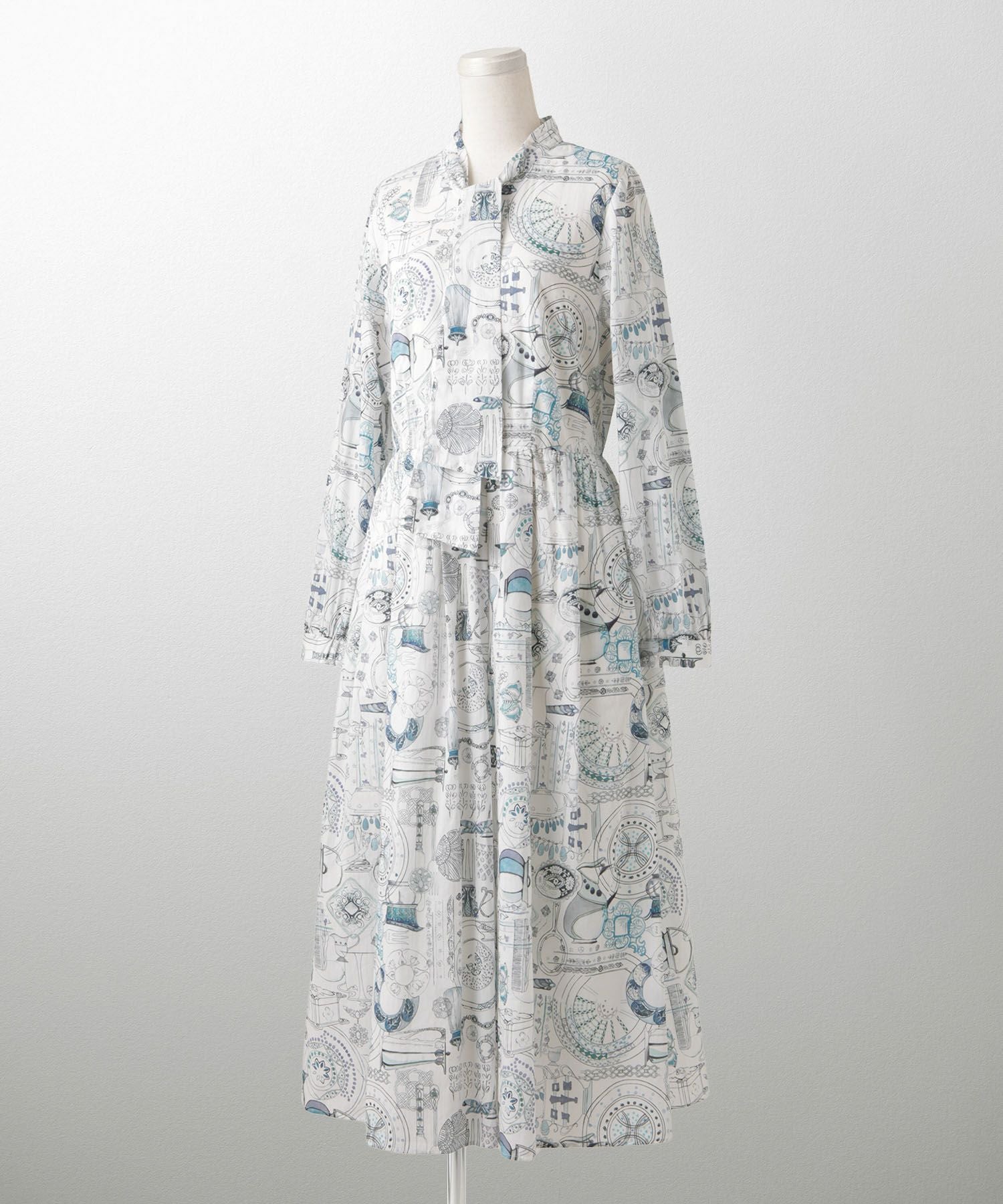 TIME-SALE ボウタイ ワンピース Made with Liberty Fabric HUIT 全4色