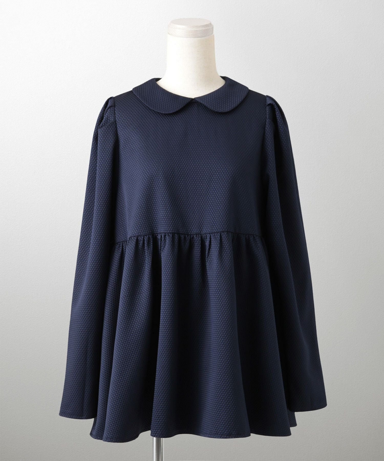 襟付き ジャガード ペプラム ブラウス HUIT 全3色｜hit831-0301【1