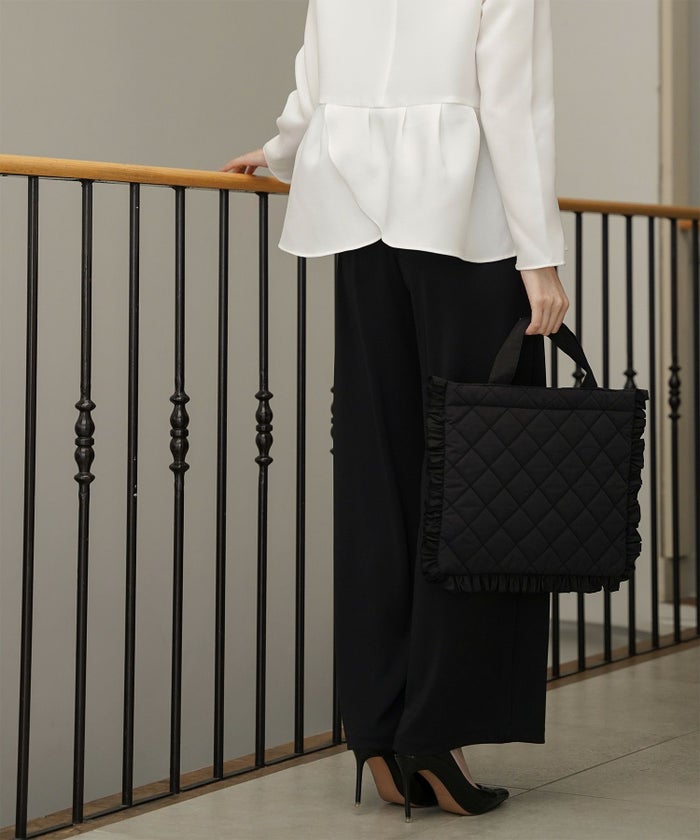 レディース バッグ 無地 キルティング オケージョン オフィス 学校行事 春 夏 秋 冬 サブバッグ アイボリー ネイビー ブラック フリー