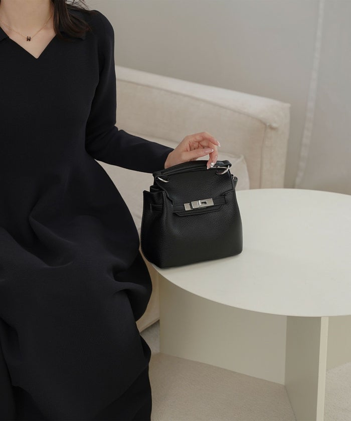 レディース バッグ きれいめ ショルダー 2way 合皮 ブラウン/ブラック/フリー