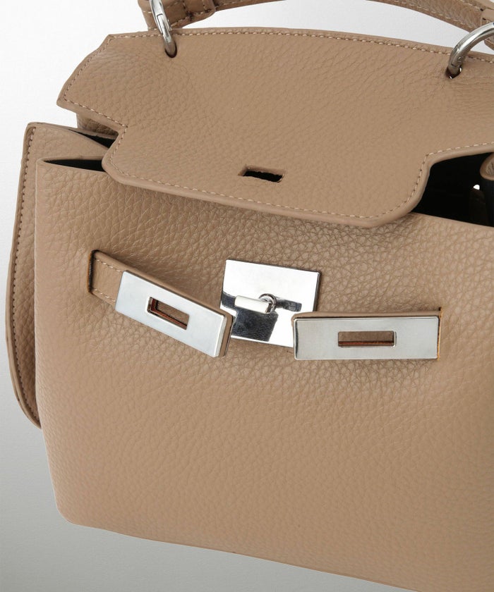 レディース バッグ きれいめ ショルダー 2way 合皮 ブラウン/ブラック/フリー