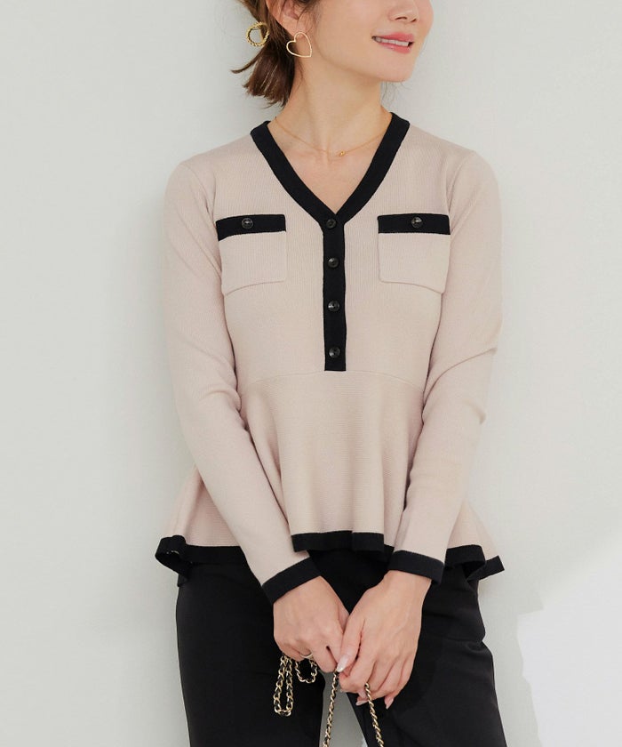 手洗い可 レディース 長袖 秋冬春 長袖 可愛い 上品 きれいめ オフィス 大人カジュアル フェミニン ジョイントスペース