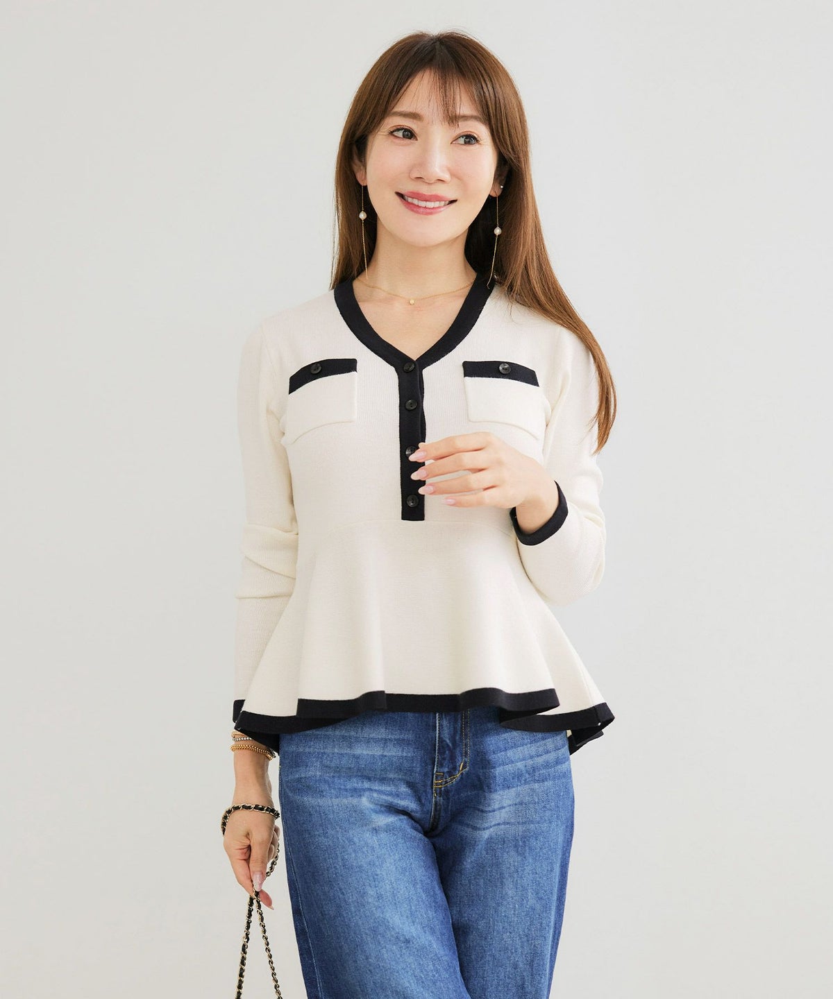 手洗い可 レディース 長袖 秋冬春 長袖 可愛い 上品 きれいめ オフィス 大人カジュアル フェミニン ジョイントスペース