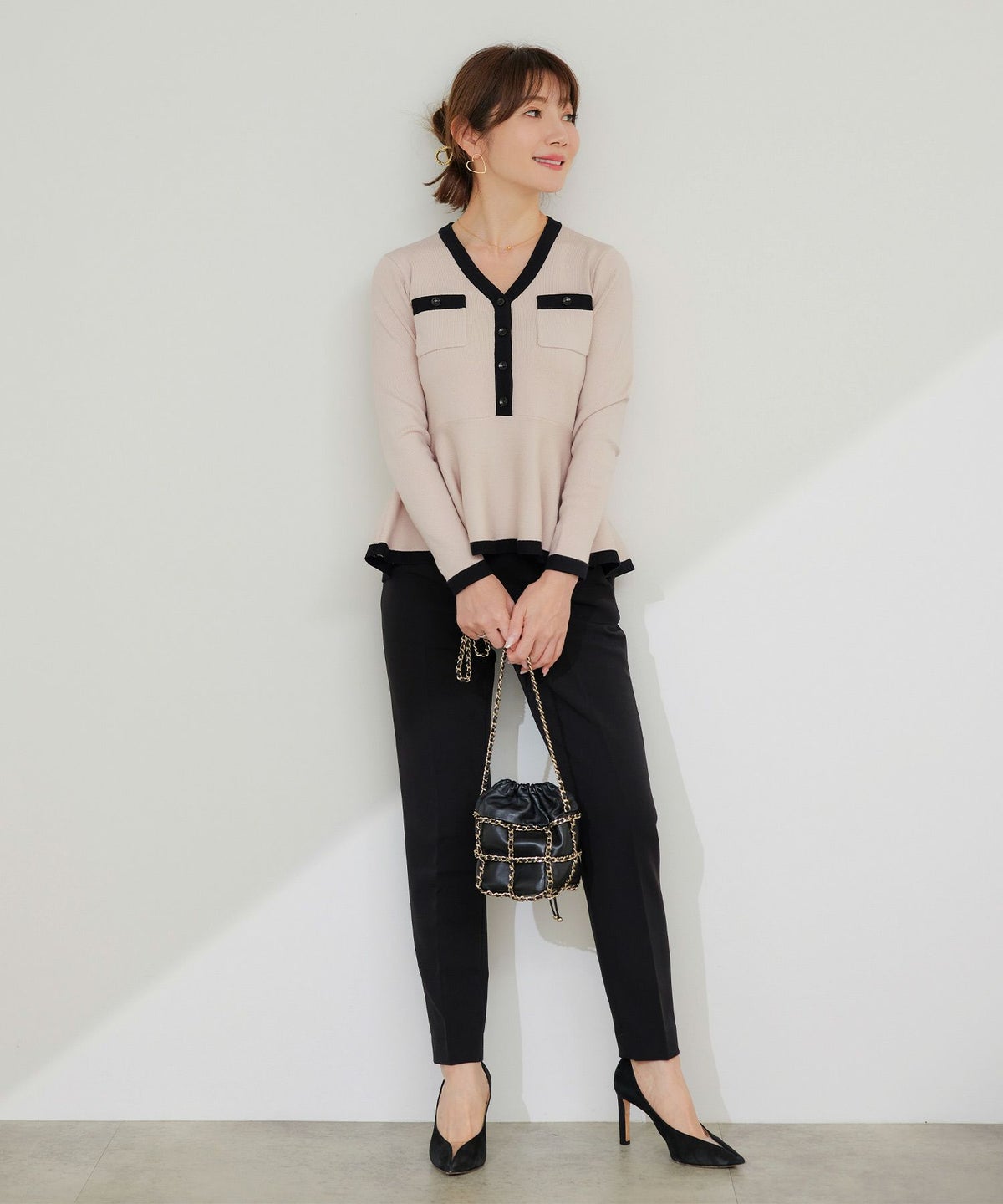 手洗い可 レディース 長袖 秋冬春 長袖 可愛い 上品 きれいめ オフィス 大人カジュアル フェミニン ジョイントスペース