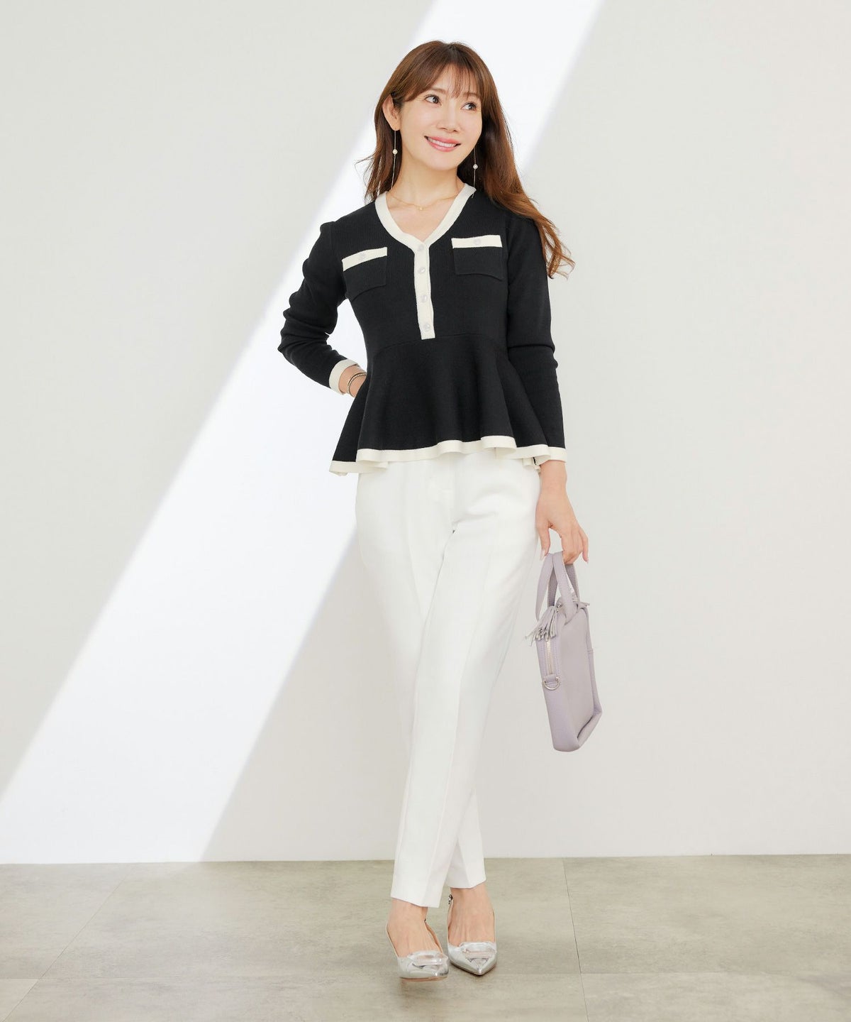 手洗い可 レディース 長袖 秋冬春 長袖 可愛い 上品 きれいめ オフィス 大人カジュアル フェミニン ジョイントスペース