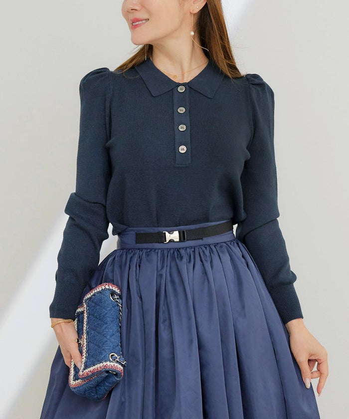 手洗い可 レディース 長袖 秋冬春 長袖 可愛い 上品 きれいめ オフィス 色 フェミニン ジョイントスペース