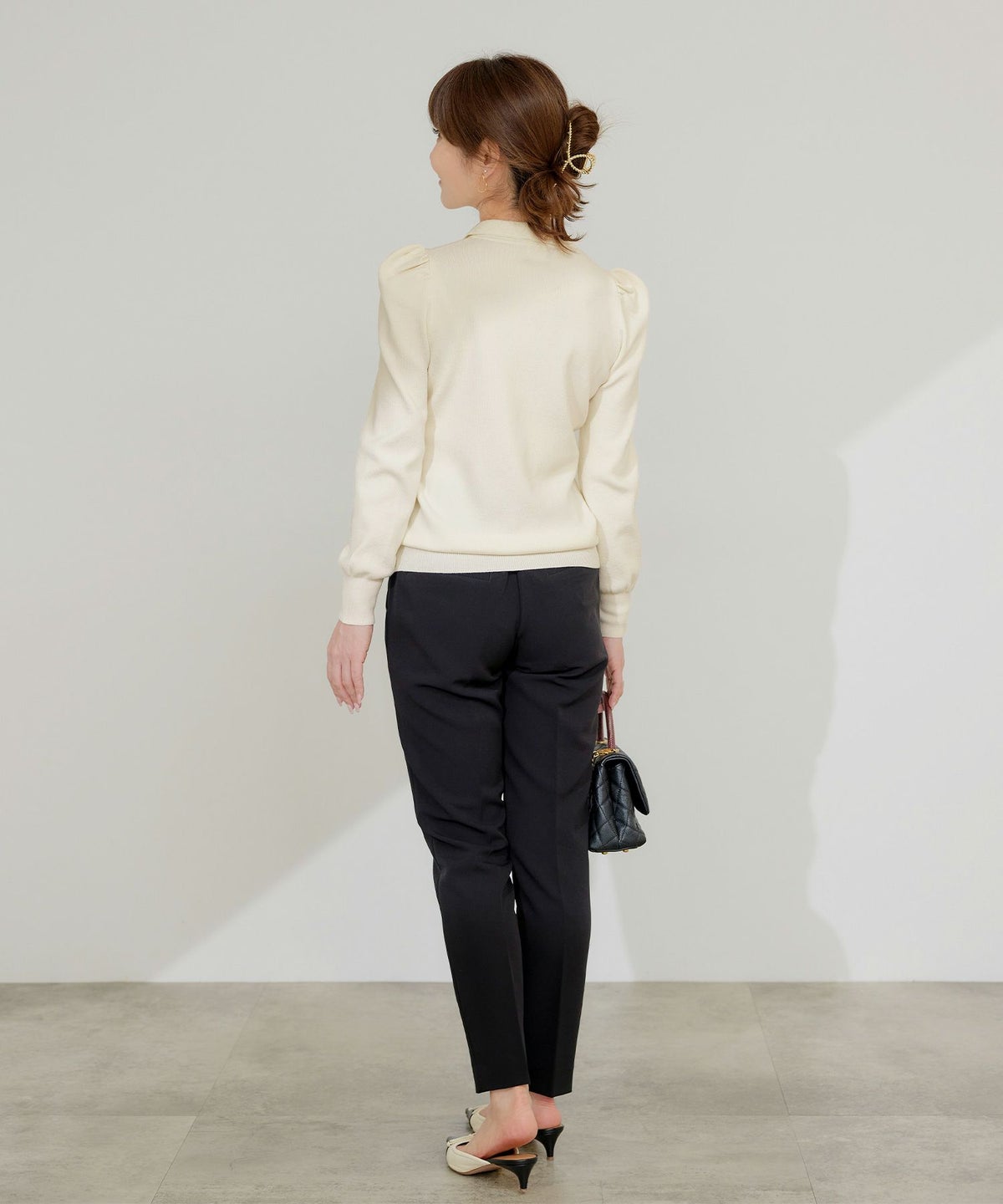 手洗い可 レディース 長袖 秋冬春 長袖 可愛い 上品 きれいめ オフィス 色 フェミニン ジョイントスペース