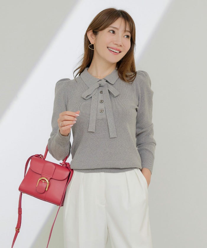 手洗い可 レディース 長袖 秋冬春 長袖 可愛い 上品 きれいめ オフィス 色 フェミニン ジョイントスペース