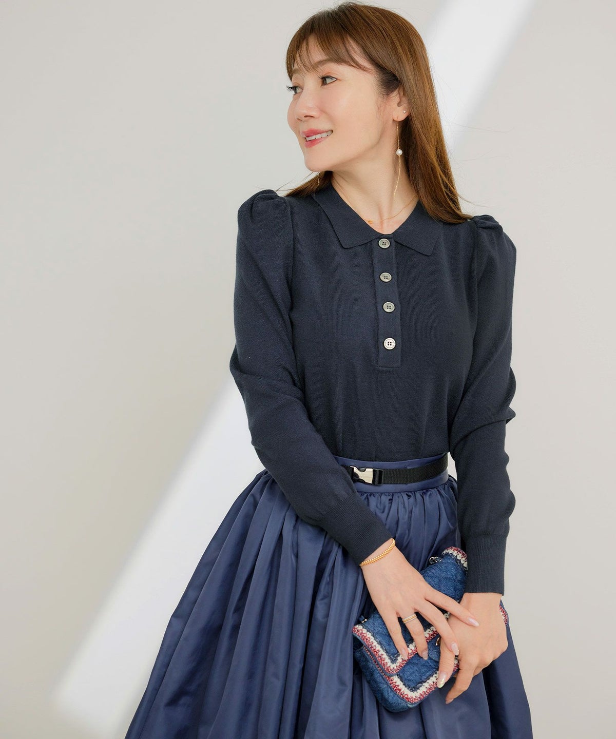 手洗い可 レディース 長袖 秋冬春 長袖 可愛い 上品 きれいめ オフィス 色 フェミニン ジョイントスペース