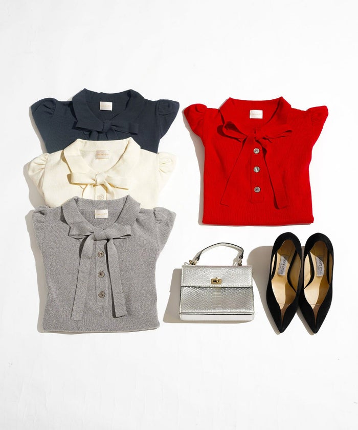 手洗い可 レディース 長袖 秋冬春 長袖 可愛い 上品 きれいめ オフィス 色 フェミニン ジョイントスペース