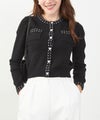 新色追加 手洗い可 レディース 秋冬春 可愛い 上品 きれいめ オフィス 色 フェミニン ジョイントスペース ＜エコヴェロ＞ステッチジャガード丸首ニットCD Liala×PG