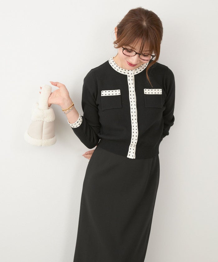 手洗い可 レディース 長袖 秋冬春 長袖 可愛い 上品 きれいめ オフィス 色 フェミニン ジョイントスペース