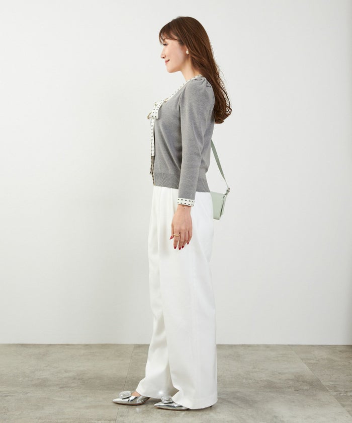 手洗い可 レディース 長袖 秋冬春 長袖 可愛い 上品 きれいめ オフィス ボウタイ フェミニン ジョイントスペース