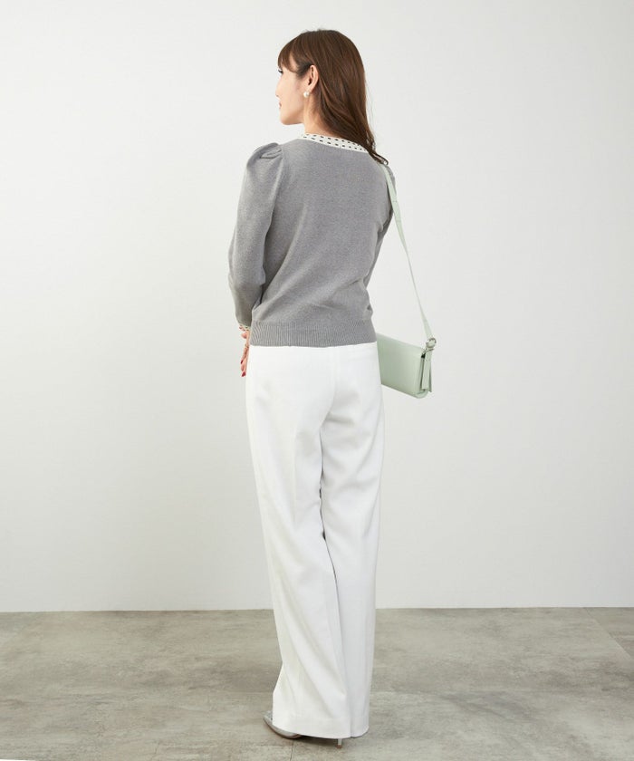 手洗い可 レディース 長袖 秋冬春 長袖 可愛い 上品 きれいめ オフィス ボウタイ フェミニン ジョイントスペース