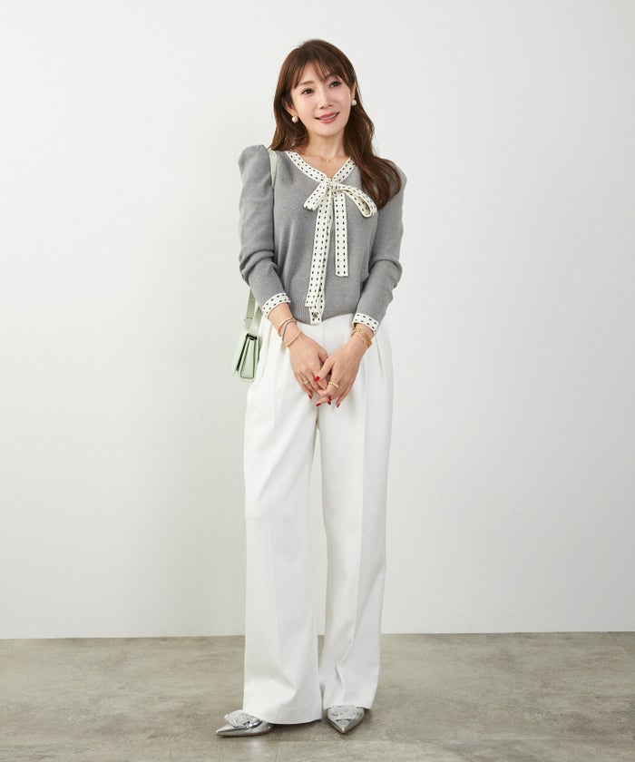 手洗い可 レディース 長袖 秋冬春 長袖 可愛い 上品 きれいめ オフィス ボウタイ フェミニン ジョイントスペース