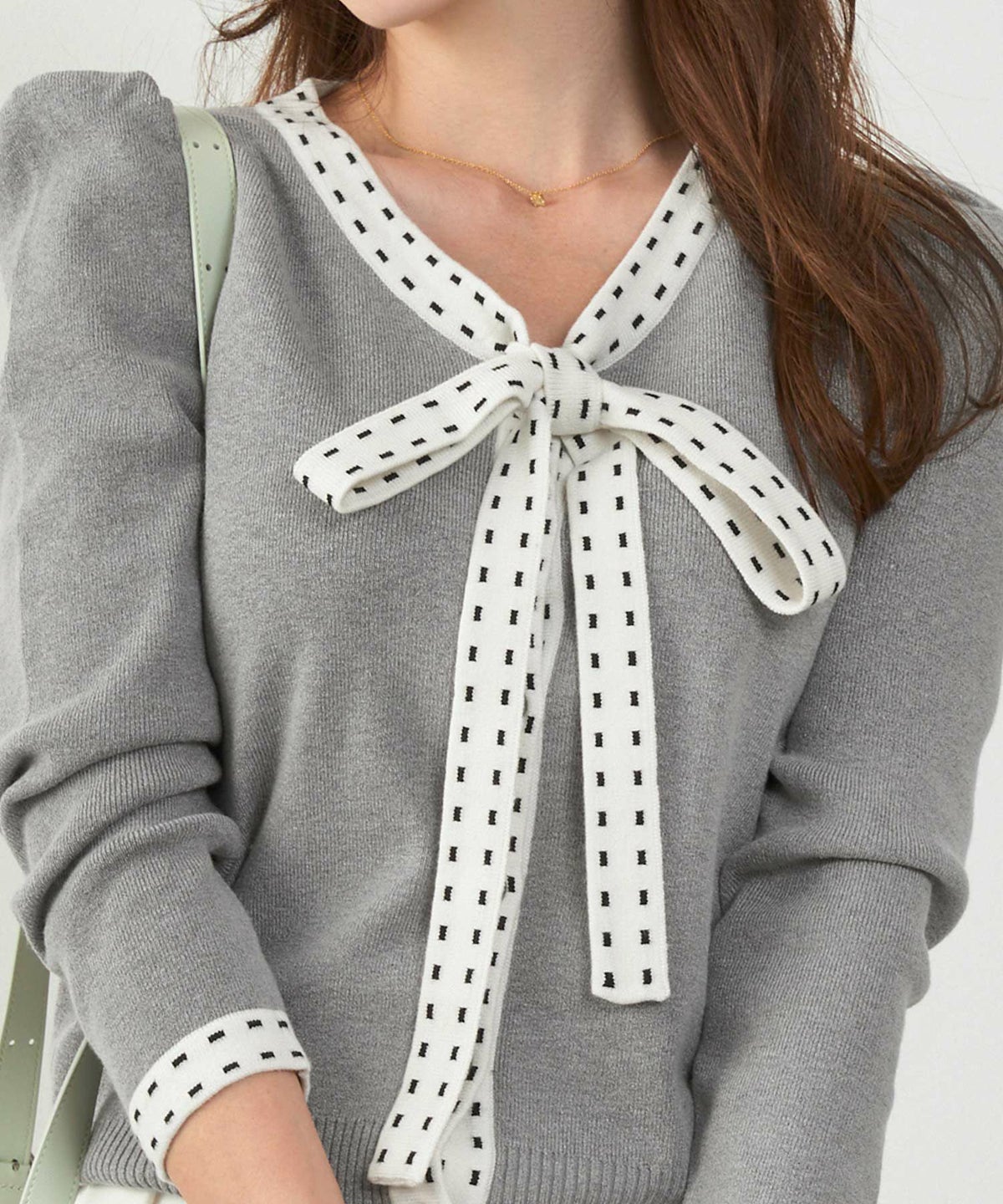 手洗い可 レディース 長袖 秋冬春 長袖 可愛い 上品 きれいめ オフィス ボウタイ フェミニン ジョイントスペース