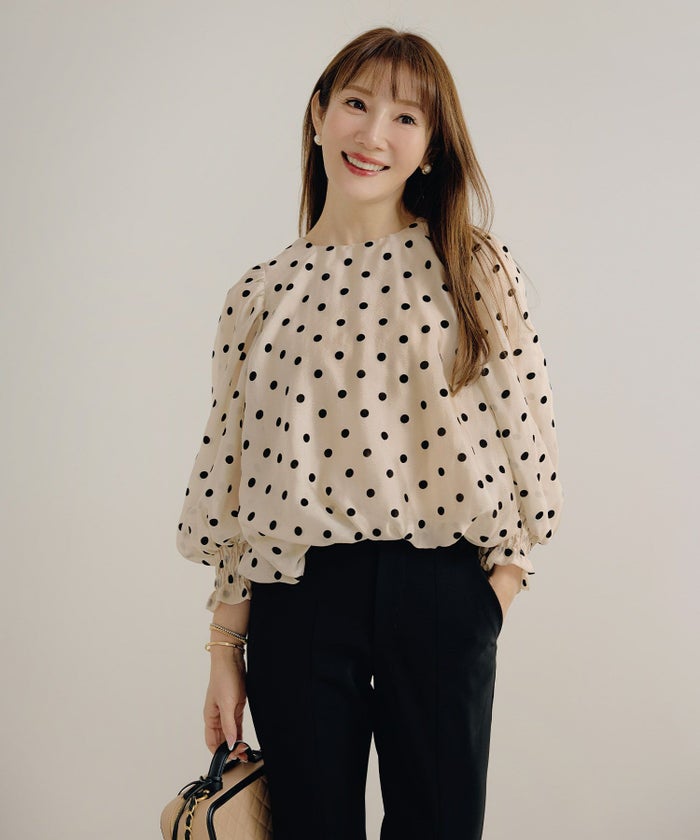 新色追加 手洗い可 長袖 大人カジュアル オフィス きれいめ フェニミン シアー オールシーズン 柄 ジョイントスペース