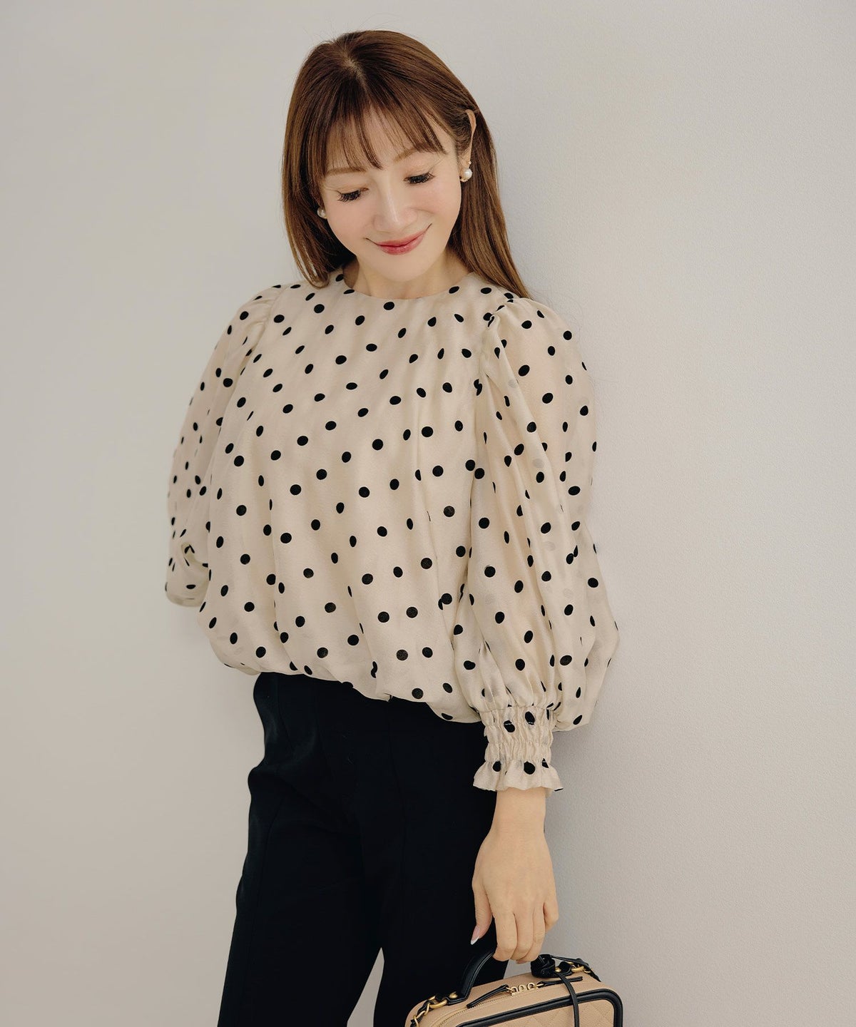 新色追加 手洗い可 長袖 大人カジュアル オフィス きれいめ フェニミン シアー オールシーズン 柄 ジョイントスペース