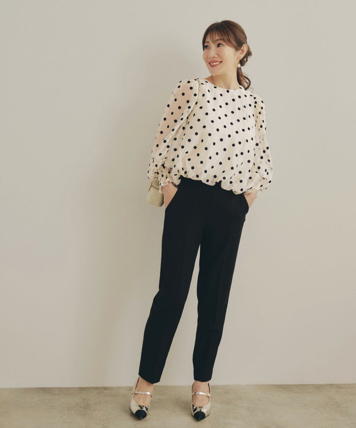 新色追加 手洗い可 長袖 大人カジュアル オフィス きれいめ フェニミン シアー オールシーズン 柄 ジョイントスペース