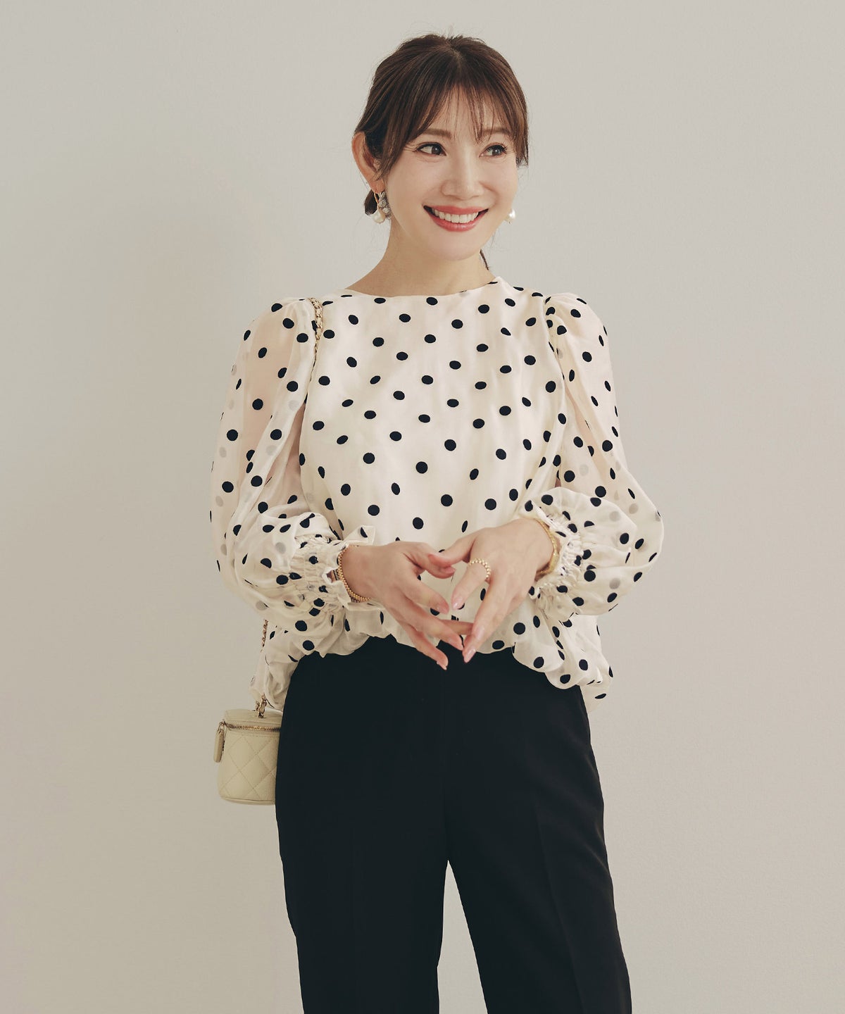 新色追加 手洗い可 長袖 大人カジュアル オフィス きれいめ フェニミン シアー オールシーズン 柄 ジョイントスペース