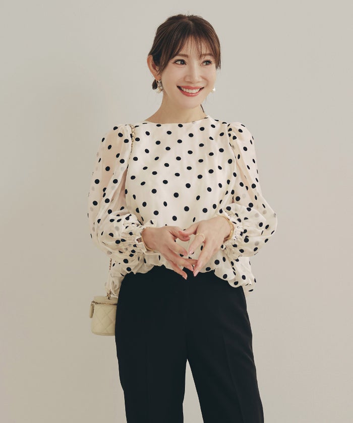 新色追加 手洗い可 長袖 大人カジュアル オフィス きれいめ フェニミン シアー オールシーズン 柄 ジョイントスペース