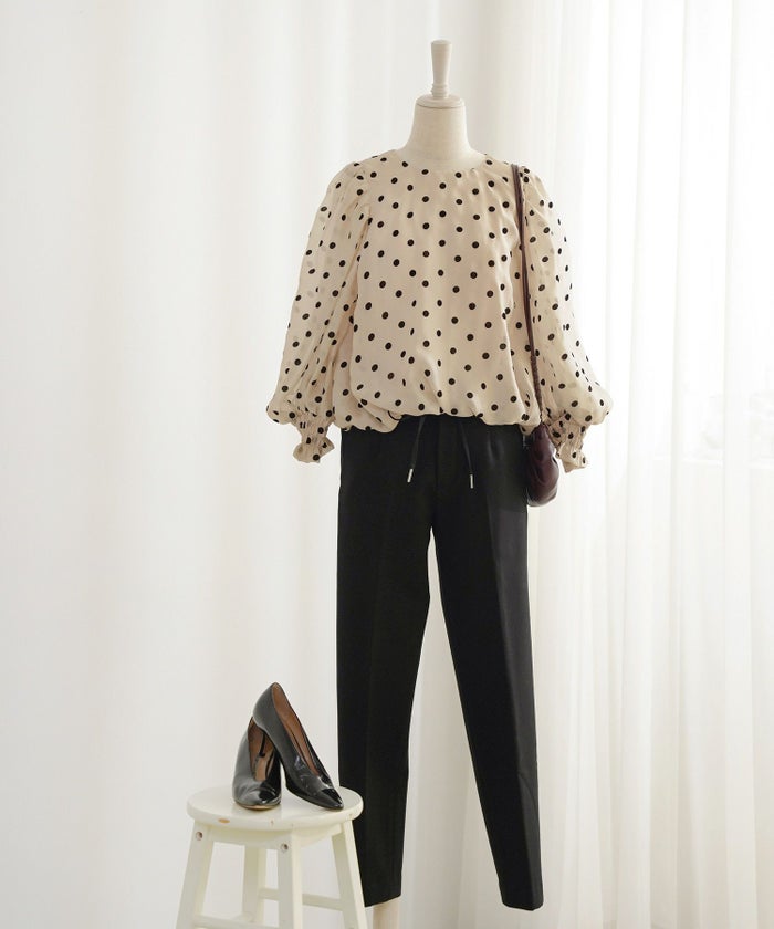 新色追加 手洗い可 長袖 大人カジュアル オフィス きれいめ フェニミン シアー オールシーズン 柄 ジョイントスペース