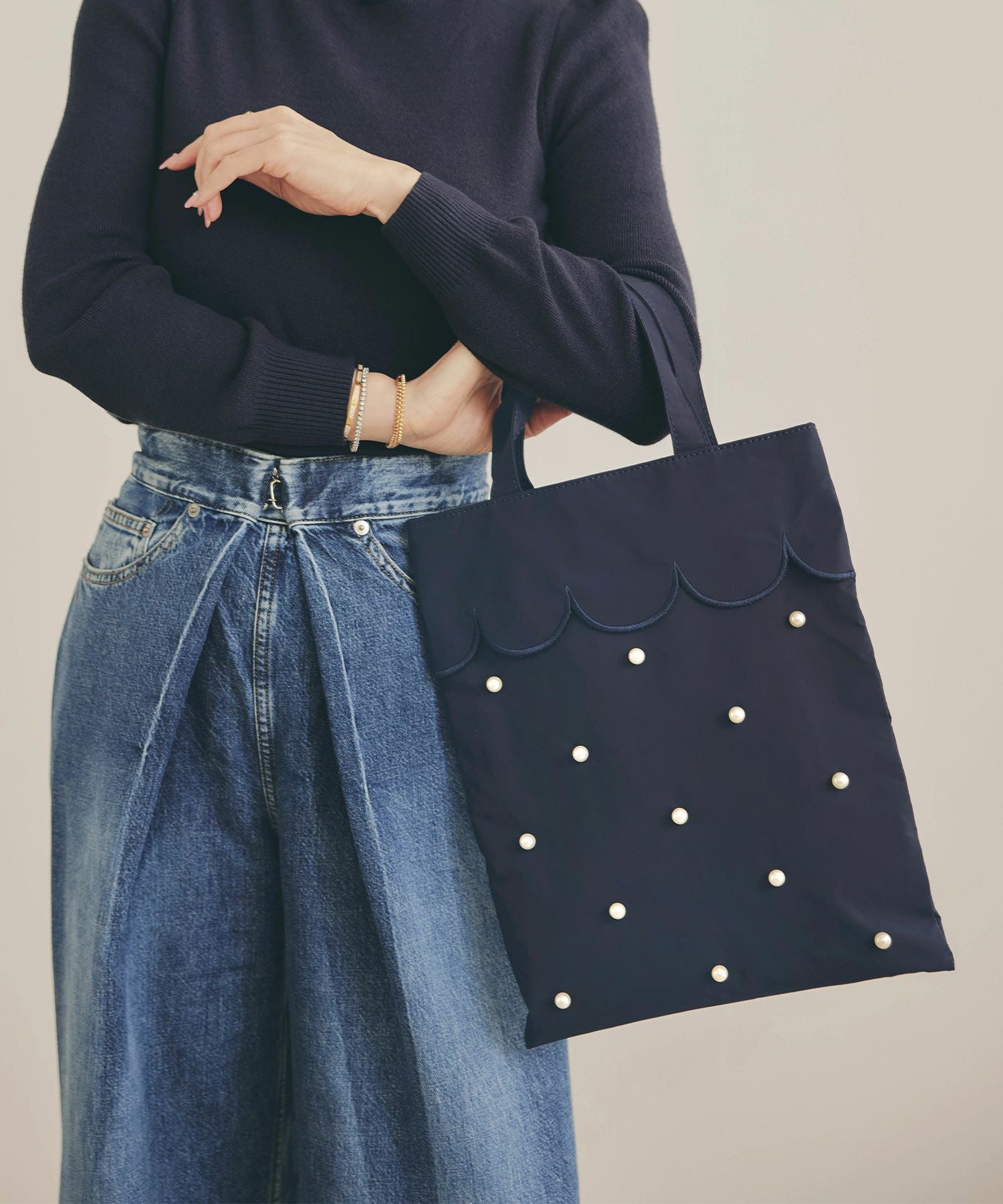 スカラップ パール バッグ 縦型 Liala×PG