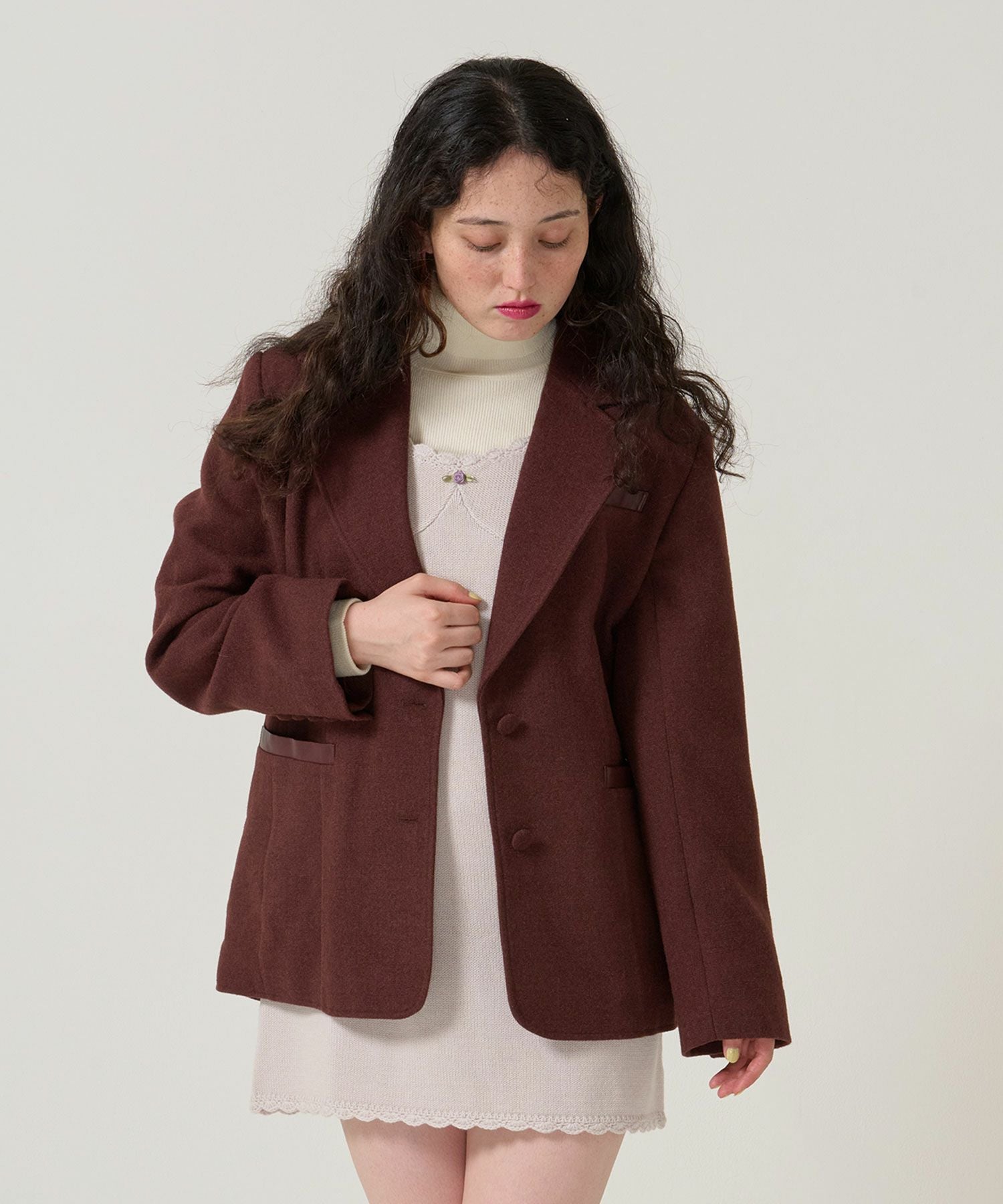 オーバーサイズ テーラード ジャケット TINA：JOJUN 全2色｜tnj241