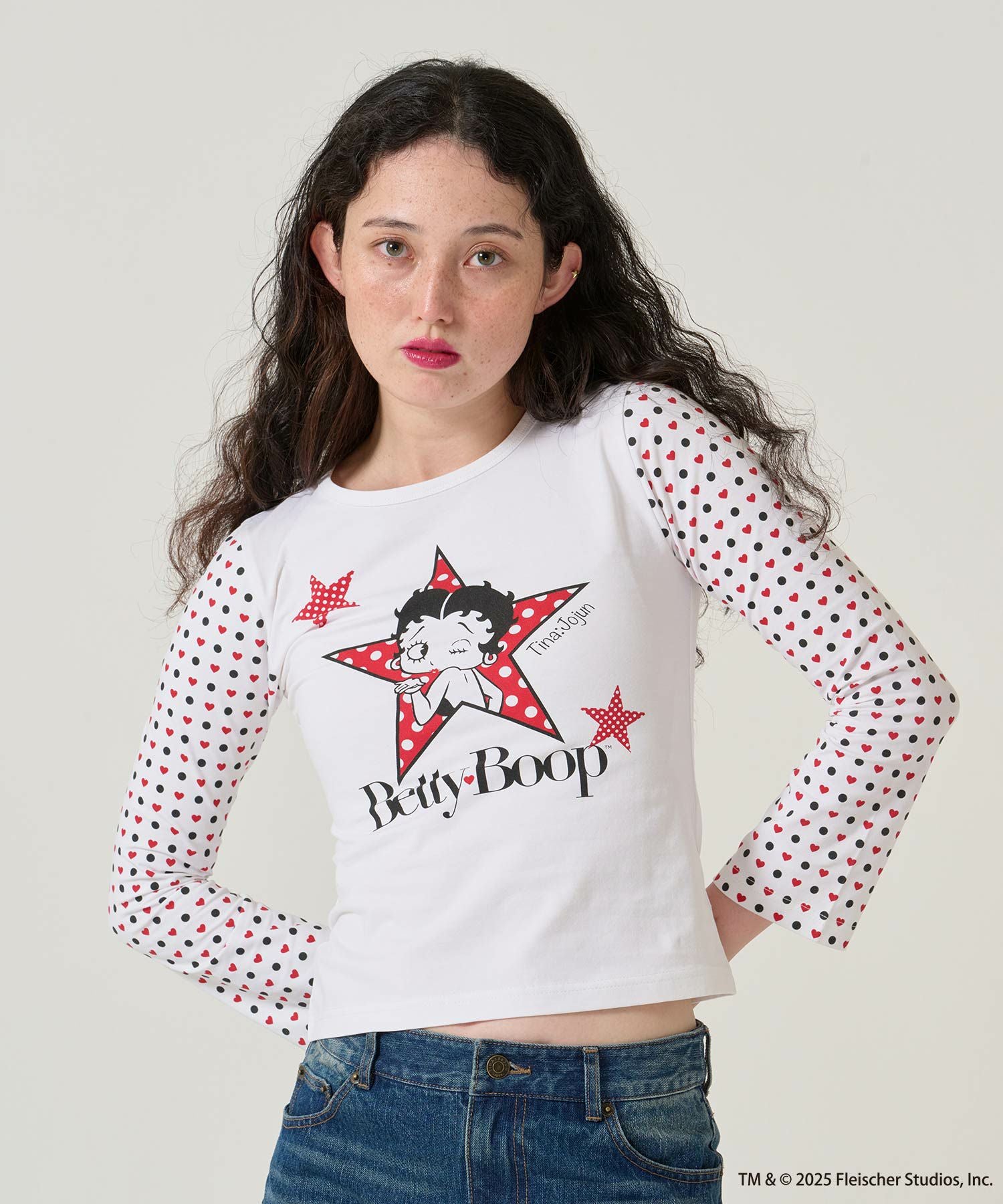SUMMER SALE Betty Boop プリントロンT TINA：JOJUN 全2色｜tnj541