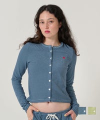 ボーダー/カーディガン/ハート