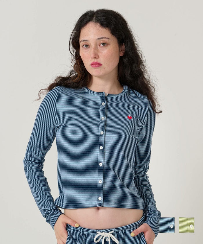 ボーダー/カーディガン/ハート