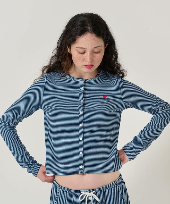 ボーダー/カーディガン/ハート