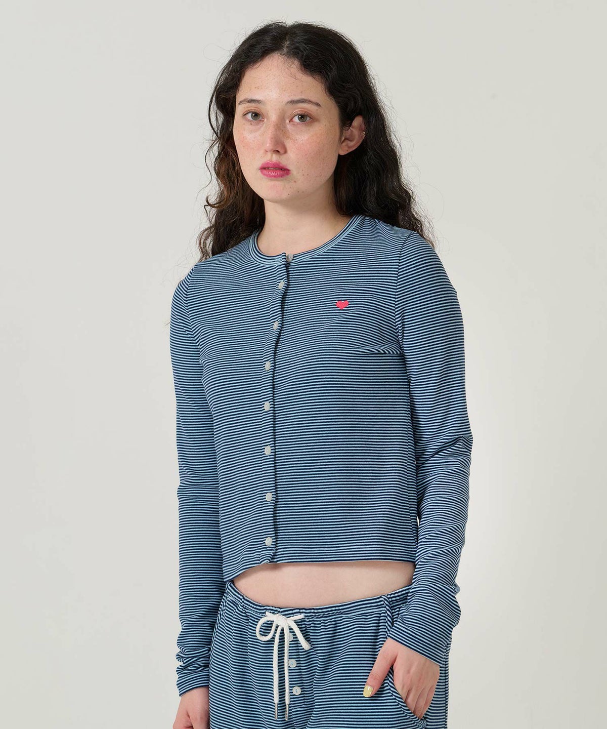 ボーダー/カーディガン/ハート