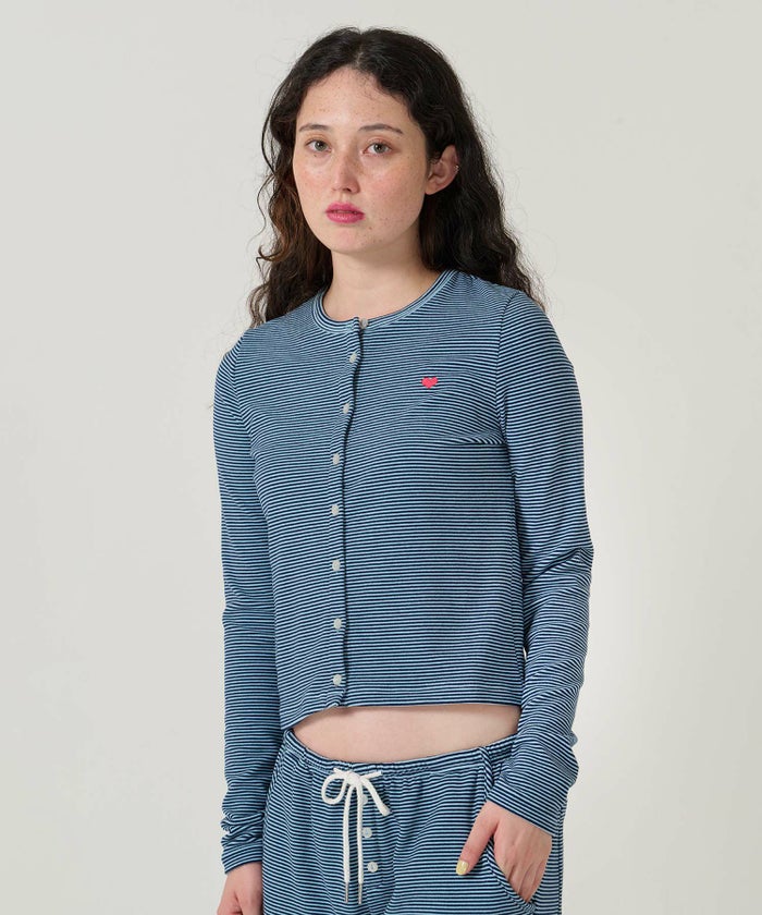 ボーダー/カーディガン/ハート