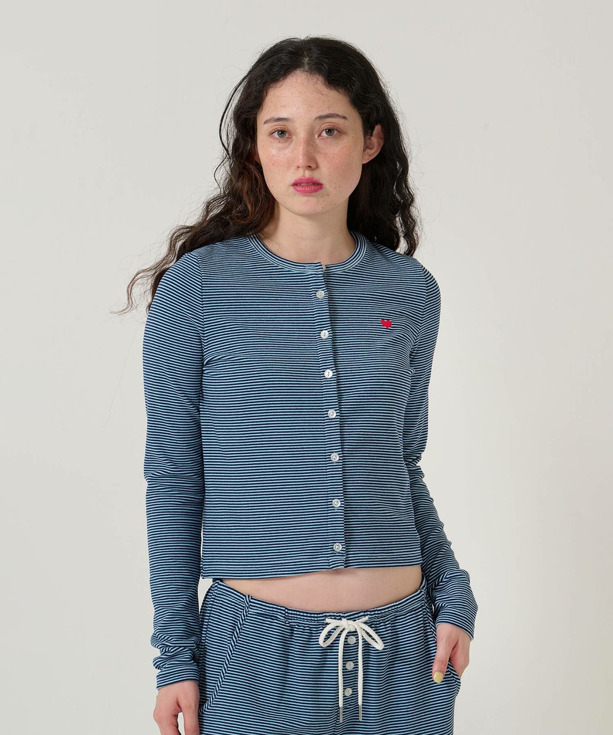 ボーダー/カーディガン/ハート