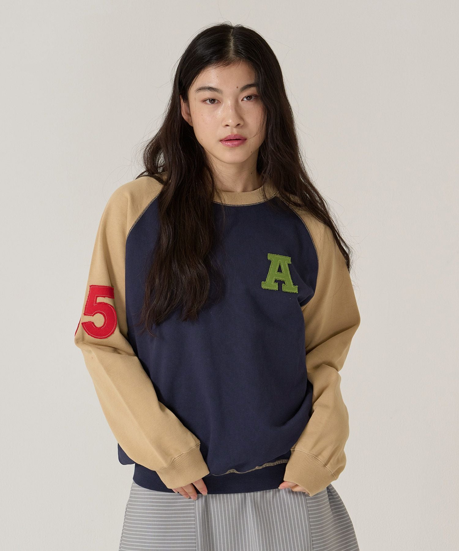 バイカラー ラグラン スウェット TINA：JOJUN 全3色｜tnj541-1151【3