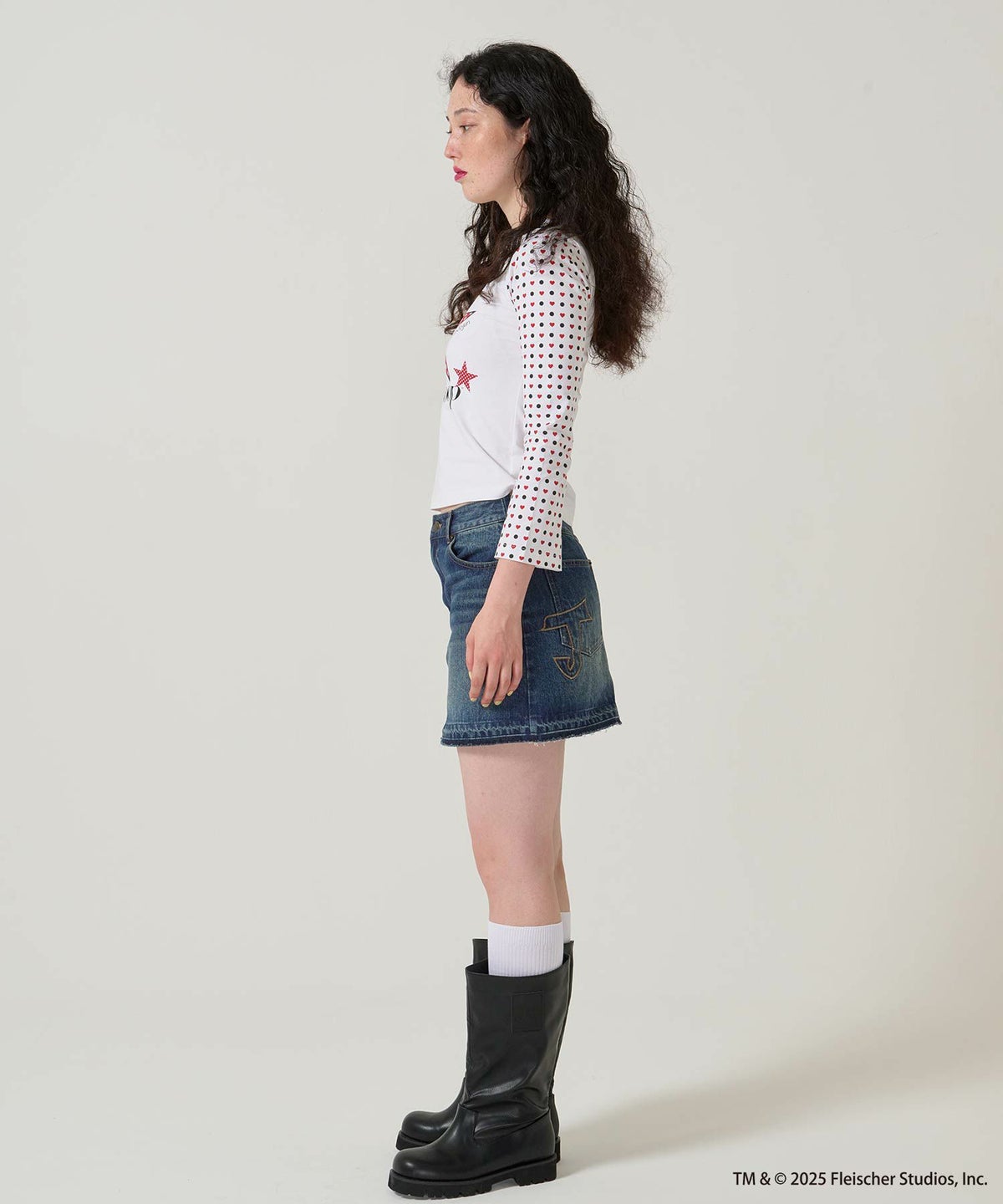 パッチワーク/デニム/ミニスカート