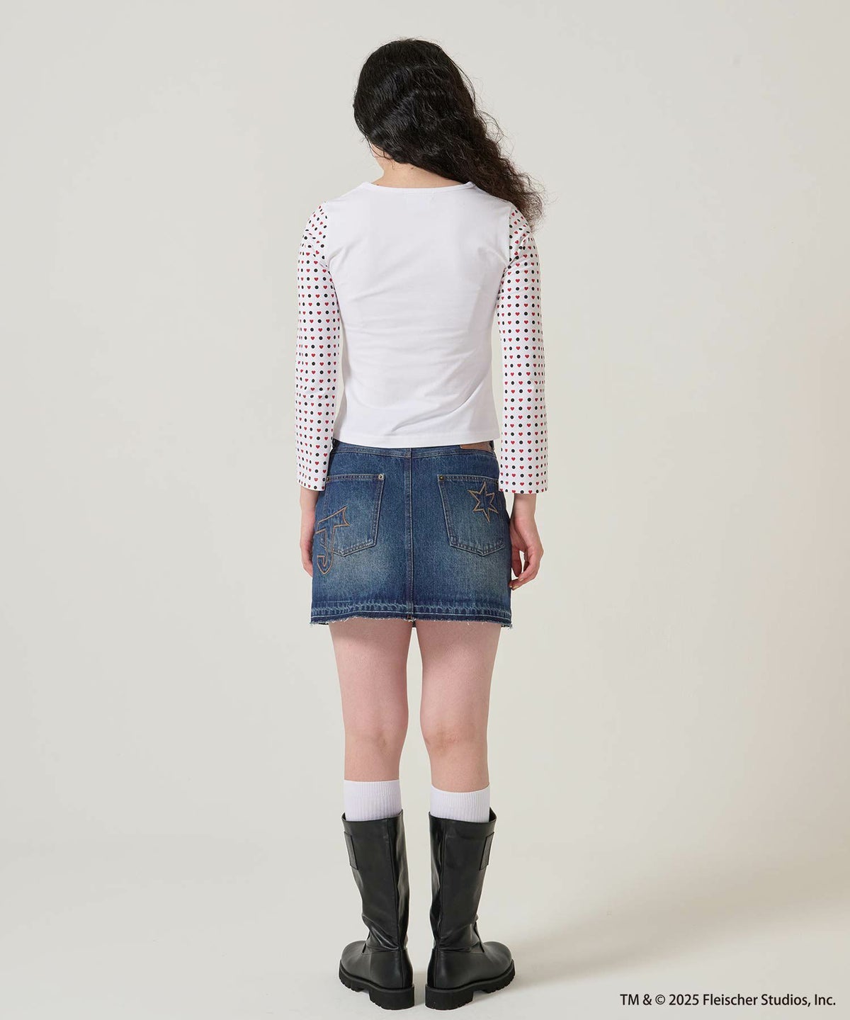 パッチワーク/デニム/ミニスカート