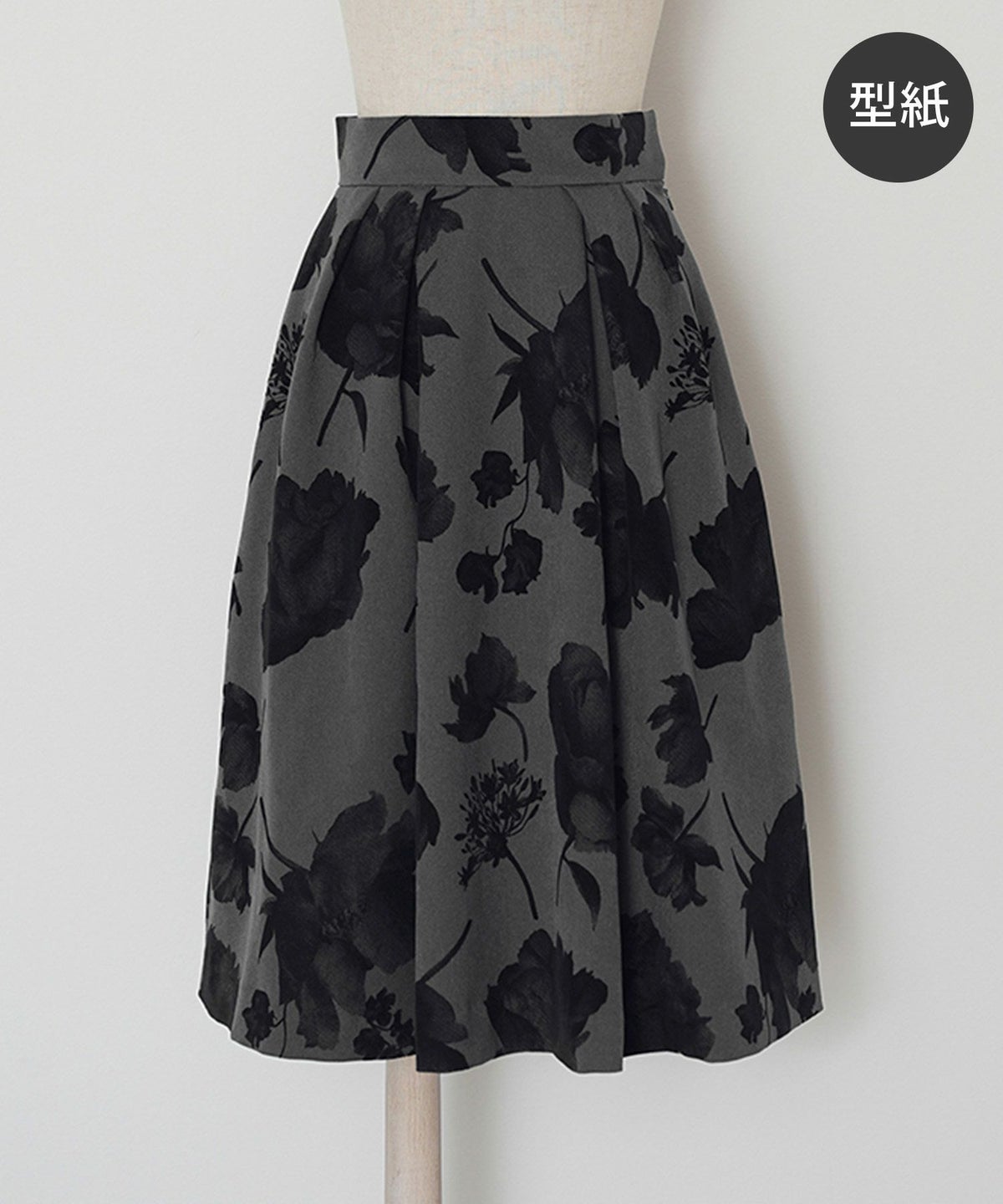 パターン ボトムス レディース 上品 きれいめ オケージョン シンプル エレガント フラワー M L LL ジョイントスペース 型紙 花柄 フロッキー タックフレア スカート Joint Space×kozuesakurada