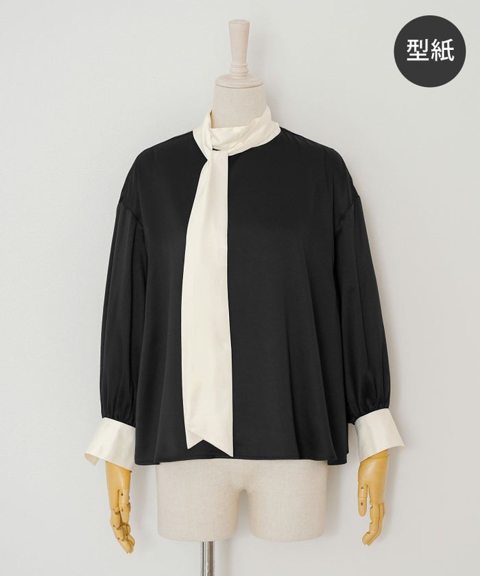 パターン ブラウス レディース 上品 きれいめ オケージョン シンプル エレガント ジョイントスペース 型紙 ボウタイ ブラウス Joint Space×kozuesakurada